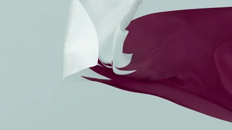 Flag of Qatar Waving in the wind, Qatar National flag wave, fabric texture, Stock Footage 239194479