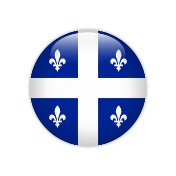 Flag of Quebec button Stock Illustration