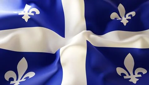 The flag of Quebec. Close-Up. Province of Canada Stock Illustration