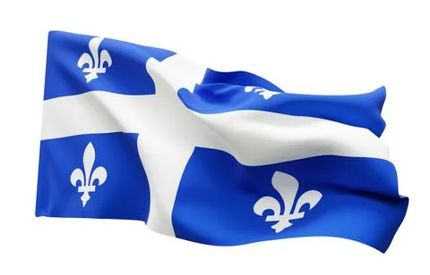 Flag of Quebec isolated on white background Stock Illustration