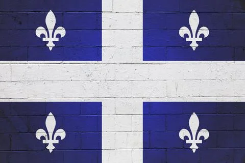 Flag of Quebec painted on a wall Stock Photos