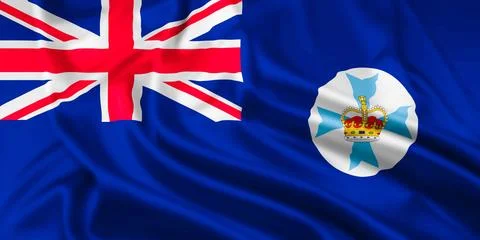 The Flag of Queensland Rippled Stock Illustration