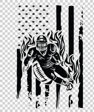Flag Racing Text Over American tree heartbeat line Stock Illustration