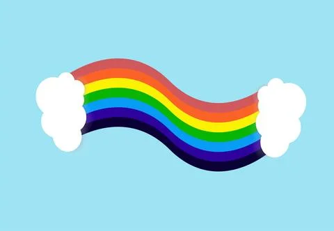 Flag rainbow on light blue background with space for text, a kids and famil.. Stock Illustration