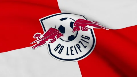 Flag with RB Leipzig Logo Loop Video stock 220155128