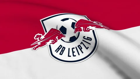 Flag with RB Leipzig Logo Looped Stock Footage 220177023