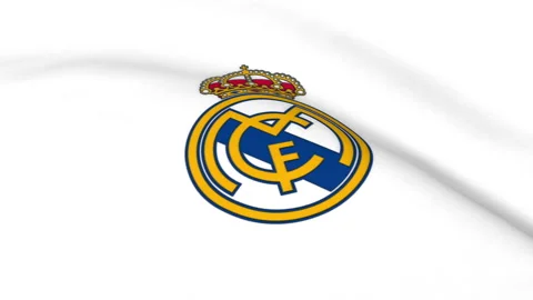 Flag with Real Madrid CF Logo Loop Video stock 219923542