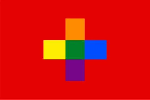 Flag, rectangular shape icon on white background Illustrazione stock