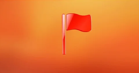 Flag Red 3d Icon Stock Footage 69807139