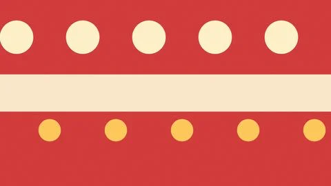 Flag with red background white stripe yellow dots geometric pattern Stock Illustration