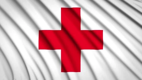 Flag Red Cross Stock Footage 155548265
