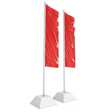 Flag Red Expo Banner Stand. 3D Stock-Illustration