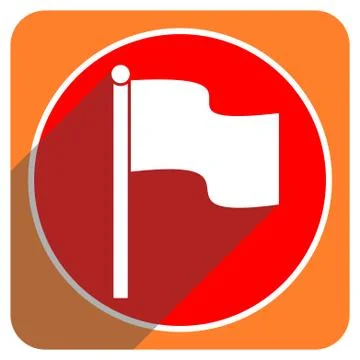 Flag red flat icon isolated. Stock Illustration