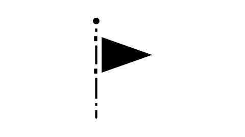 Flag red pointer map location glyph icon animation Video stock 326742092