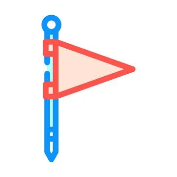 Flag red pointer map location color icon vector illustration Stock Illustration