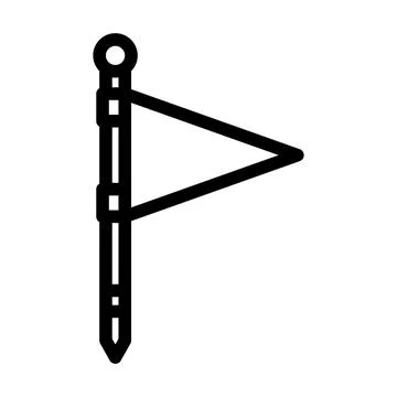 Flag red pointer map location line icon vector illustration Stock Illustration