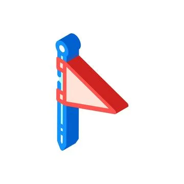 Flag red pointer map location isometric icon vector illustration Stock Illustration