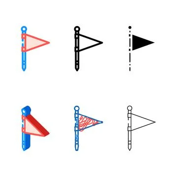 Flag red pointer map location color variants icon vector Stock Illustration