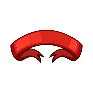 Flag red ribbon cartoon vector illustration Stock Illustration