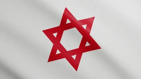 Flag of Red Star of David with Realistic... | Stock Video | Pond5