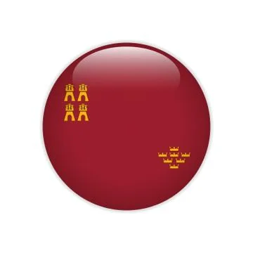 Flag of Region Murcia button Illustrazione stock