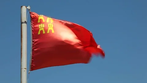Flag of the Region of Murcia, Spain Vidéo 76833909