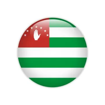 Flag of Republic Abkhazia button Stock Illustration