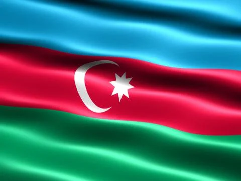 Flag of the republic of azerbaijan Иллюстрация