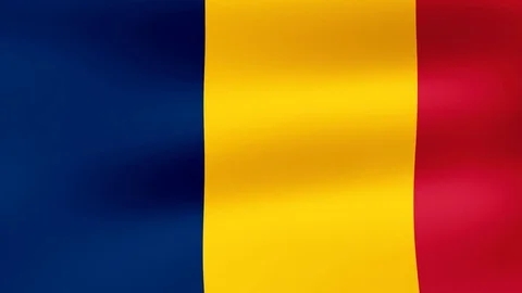 Flag of Republic of Chad, fluttering in the wind. 3D rendering. Looping video. 스톡 동영상 77482753