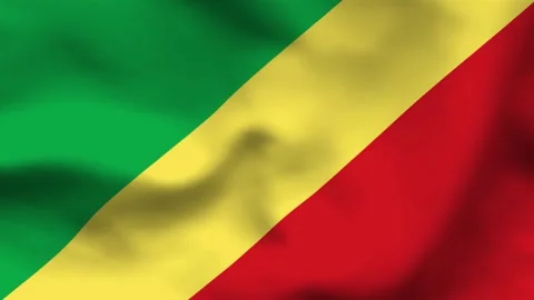 The flag of the Republic of Congo features green, yellow, and red stripes, sy Stock Footage 335161640