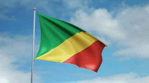 Flag of Republic of Congo 스톡 동영상 445185