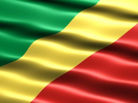 Flag of the republic of the congo Stock Illustration