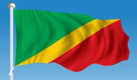 Flag of Republic of Congo Stock Illustration