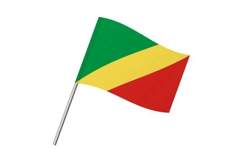 Flag of Republic of the Congo Stock Illustration