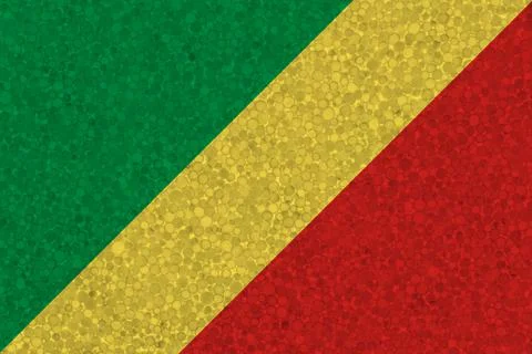 Flag of the Republic of the Congo on styrofoam texture Stock Photos