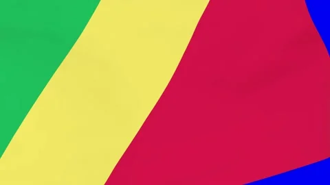 Flag of Republic of the Congo transition over blue screen chroma key Stock Footage 168093298