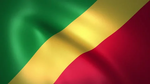 Flag of the Republic of Congo Waving in the Wind (LOOP) Stock-Footage 161838338