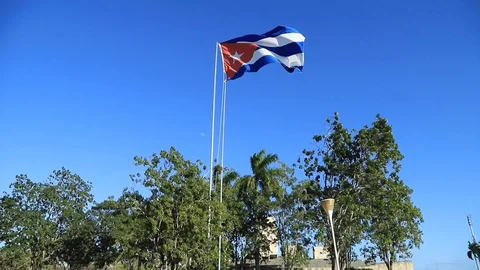 Flag of the Republic of Cuba Video stock 124582186