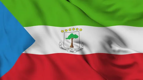 Flag of the Republic of Equatorial Guinea gently waving in the wind Video stock 140138809