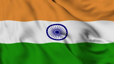 Flag of the Republic of India gently waving in the wind Stock Footage 140139161
