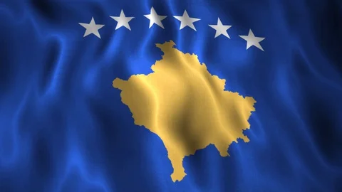 Flag Republic of Kosovo Stock Footage 128176543