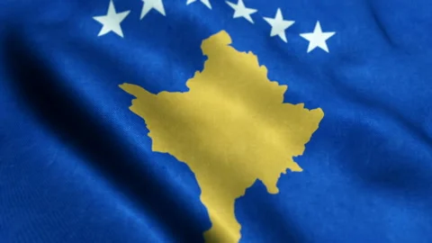 Flag of the Republic of Kosovo - Seamless loop Stock Footage 226816051