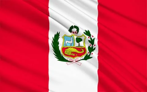 Flag of Republic of Peru, Lima Stock Illustration