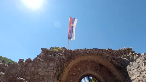Flag of the Republic of Serbia Stock Footage 140143572