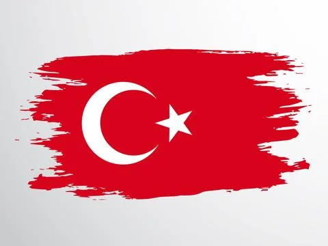 Flag of the Republic of Turkey drawn with a brush Stock Illustration