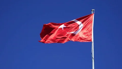 The flag of the Republic of Turkey Stock Footage 129015512