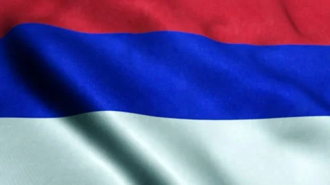 Flag Of Republika Srpska Waving On Flagpole In Wind, National Symbol Of Freedom Video stock 240174237