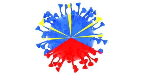 Flag of Réunion on Seamless looping 3D animation of the covid-19 Corona Virus Stock Footage 167323536