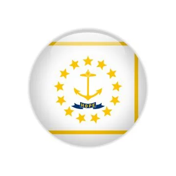 Flag Rhode Island button Illustrazione stock