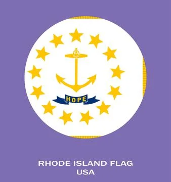 Flag of Rhode Island, Rhode Island Flag, USA state Rhode Island Flag Illust.. Stock Illustration